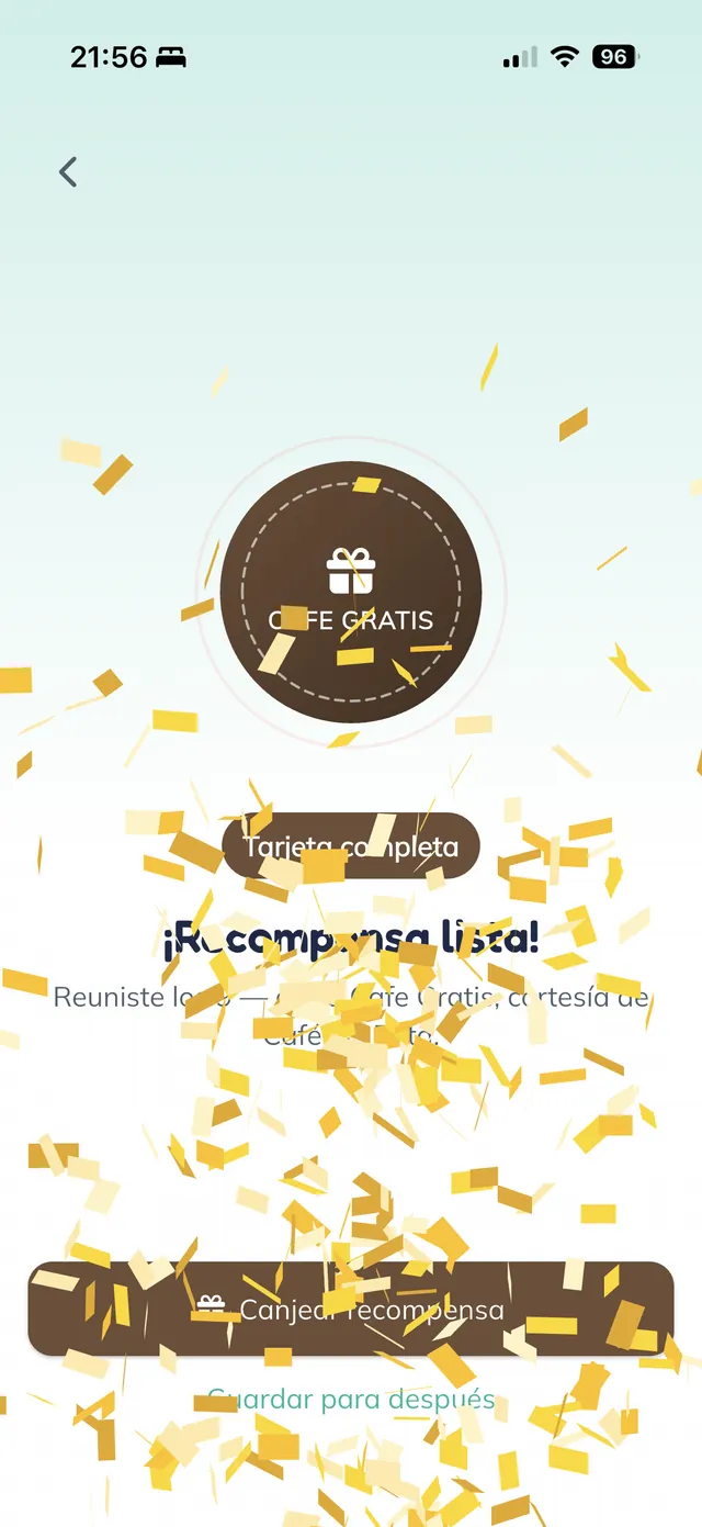 Premio listo para canjear