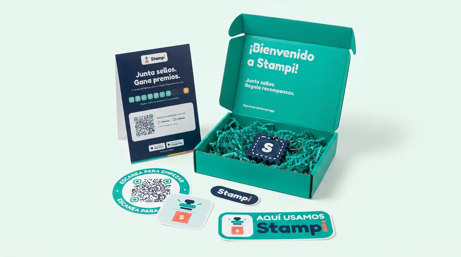 Stickers y hablador de mesa de Stampi