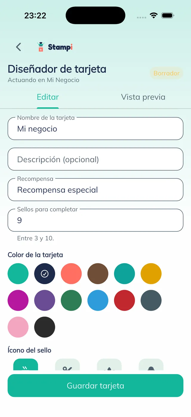 Selección del color de la marca