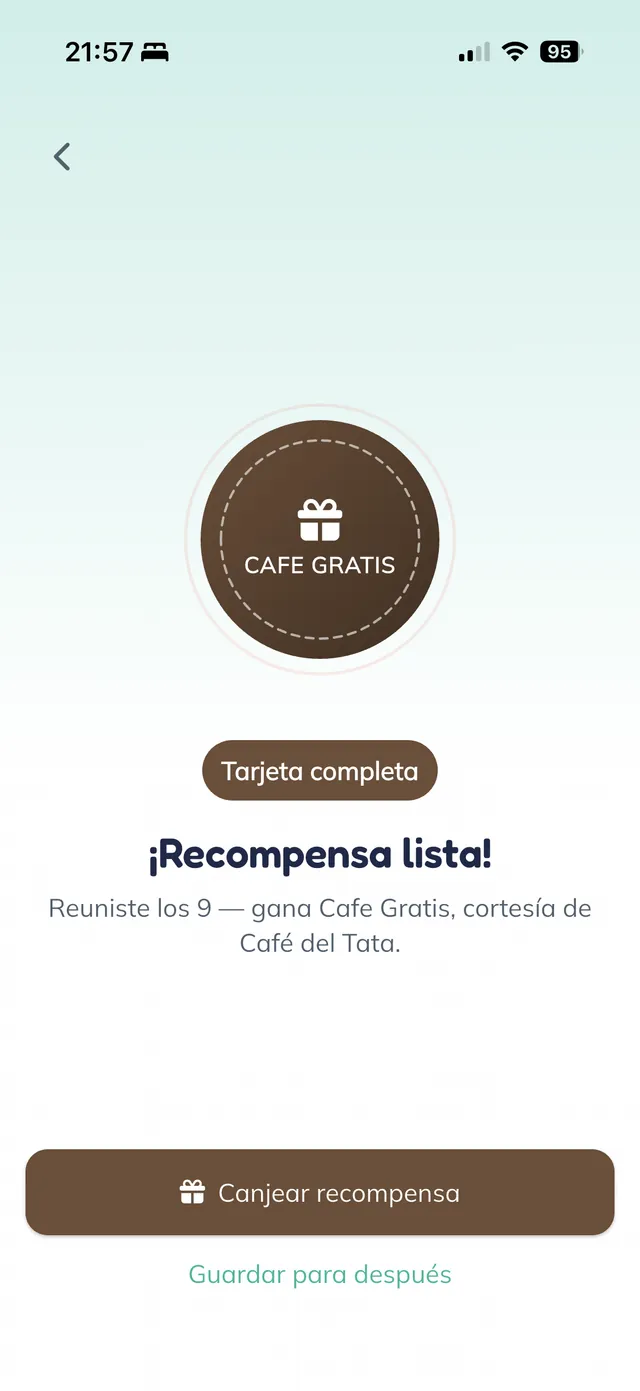 Canjee la recompensa de su cliente